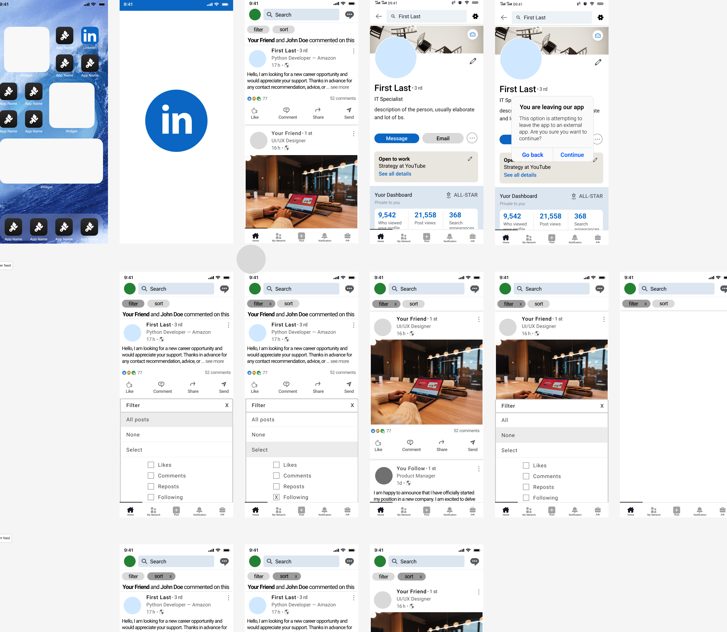 LinkedIn UI Redesign